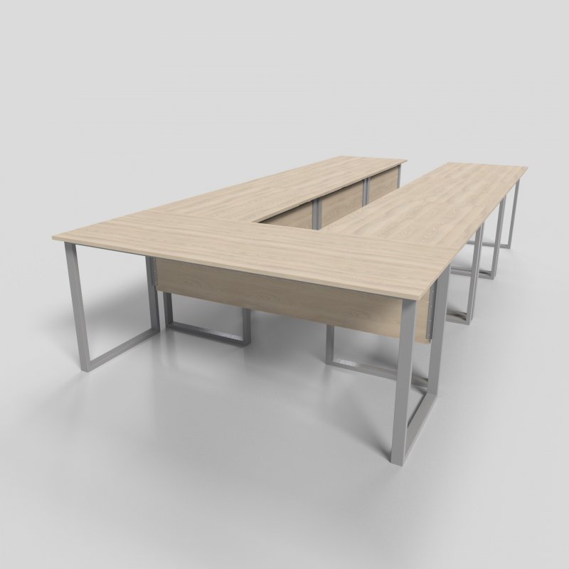 Стол для конференций на металлокаркасе “П” 7 элементов 3100х1800х750 мм