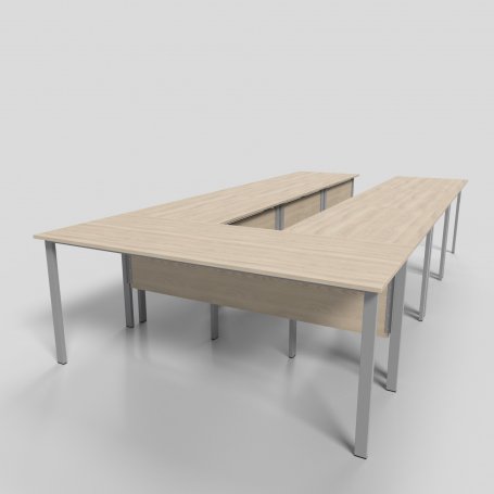 Стол для конференций на металлокаркасе “П” 7 элементов 3100х1800х750 мм