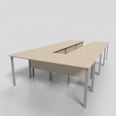 Стол для конференций на металлокаркасе “П” 7 элементов 3100х1800х750 мм