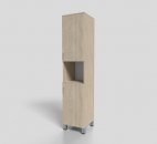 Пенал офисный закрытый с нишей на опорах 400х400х1900 мм