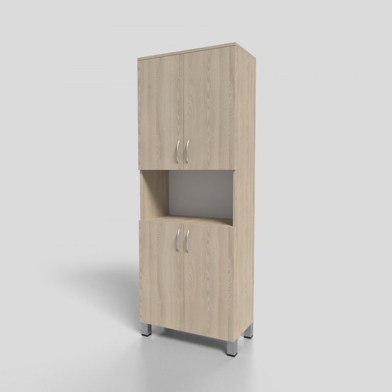 Шкаф офисный для документов закрытый с нишей на опорах 700х350х1900 мм