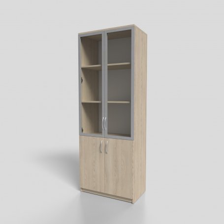 Шкаф офисный для документов со стеклом в алюминиевом профиле 700х400х1900 мм