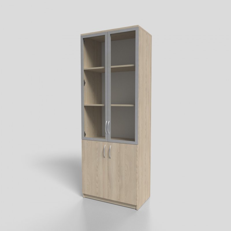 Шкаф офисный для документов со стеклом в алюминиевом профиле 700х400х1900 мм