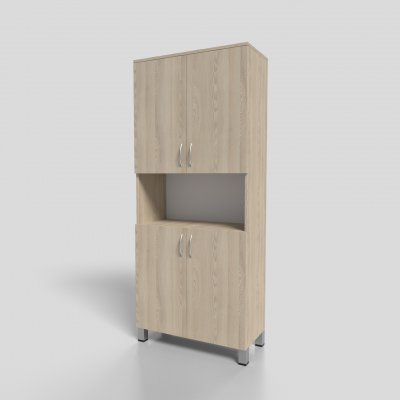 Шкаф офисный для документов закрытый с нишей на опорах 800х350х1900 мм