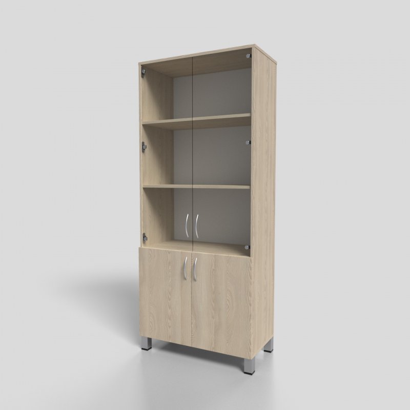 Шкаф офисный для документов со стеклом на опорах 800х400х1900 мм