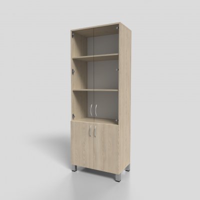 Шкаф офисный для документов со стеклом на опорах 700х400х1900 мм