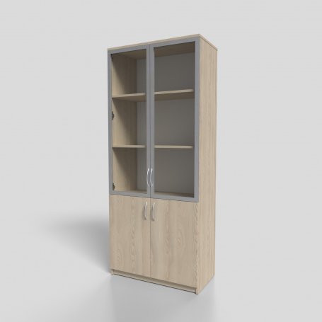 Шкаф офисный для документов со стеклом в алюминиевом профиле 800х400х1900 мм