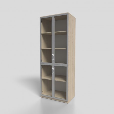 Шкаф для документов со стеклом в алюминиевом профиле 700х450х1900 мм