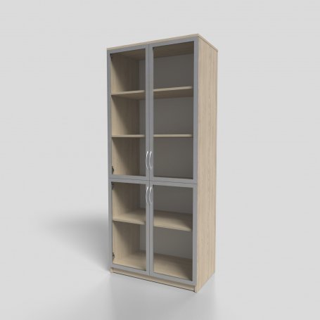 Шкаф для документов со стеклом в алюминиевом профиле 800х450х1900 мм