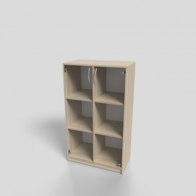 Шкаф офисный низкий со стеклом 700х400х1200 мм