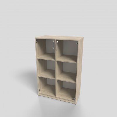 Шкаф офисный низкий со стеклом 800х400х1200 мм