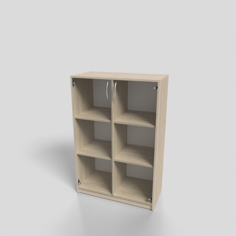 Шкаф офисный низкий со стеклом 800х400х1200 мм