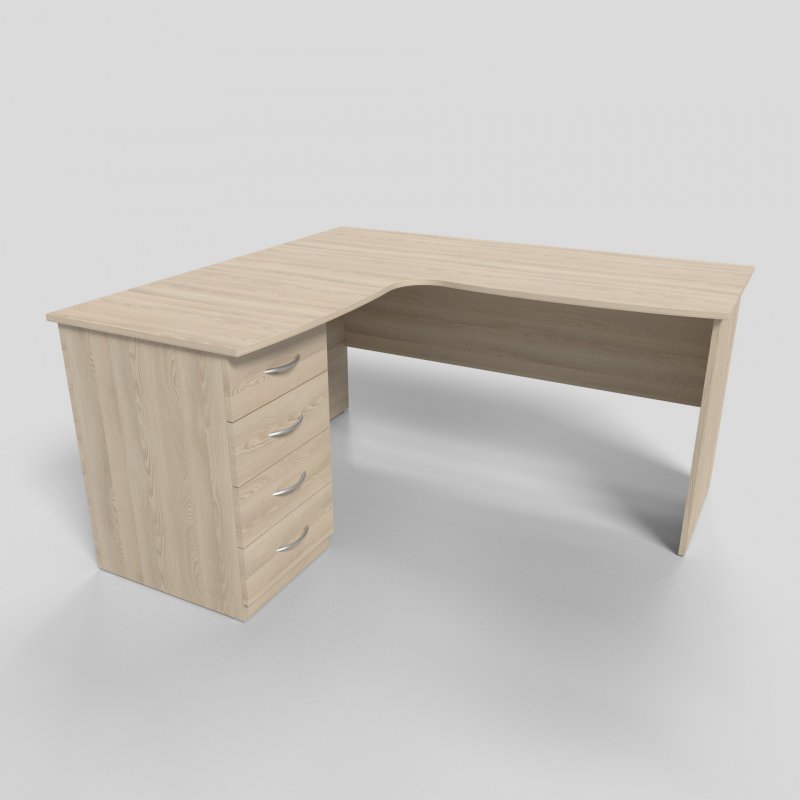 Стол угловой тумба слева 1500х1400х600х750 мм