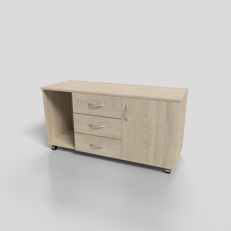 Тумба офисная подкатная на колесах 1200х450х610 мм