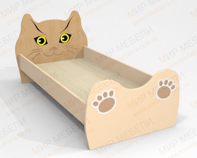 Кровать детская Кот с наклейками