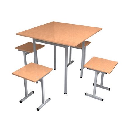 Комплект в столовую: стол и 4 табурета